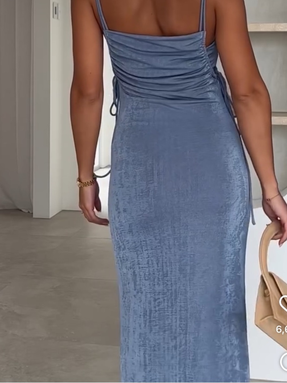 SABO Blue Ruched Slip Maxi Dress - Picture 3 of 6